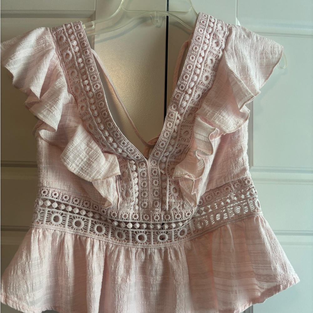 Pink Ruffled Women Top